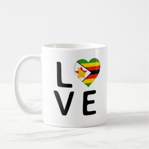 Kärlek - Zimbabwe Flagga Kaffemugg
