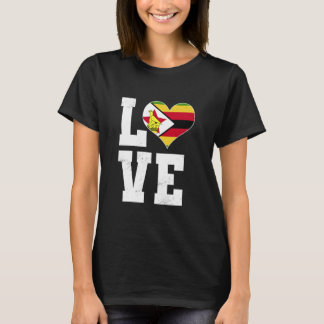 Kärlek Zimbabwe Proud Zimbabwe Zimbabwes historia T Shirt