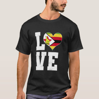 Kärlek Zimbabwe Stolt zimbabwisk härkomst T Shirt