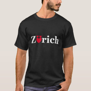 Kärlek Zurich på den mörka T-skjortan Tee