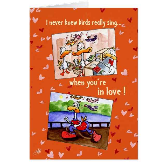 Kärlekanka: Jag visste aldrig att fåglar sjunger, Hälsningskort (Framsidan)
