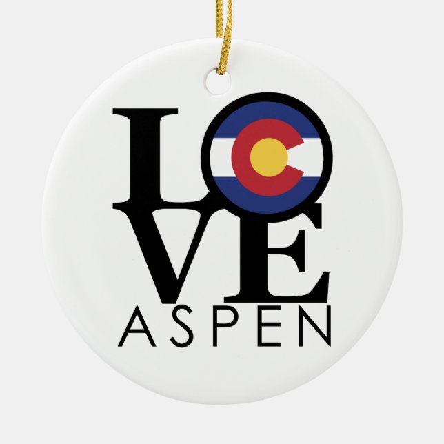 KÄRLEKaspen Colorado Julgransprydnad Keramik (Framsidan)