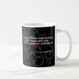KärlekbibelVerse som är svart/som är röd Kaffemugg