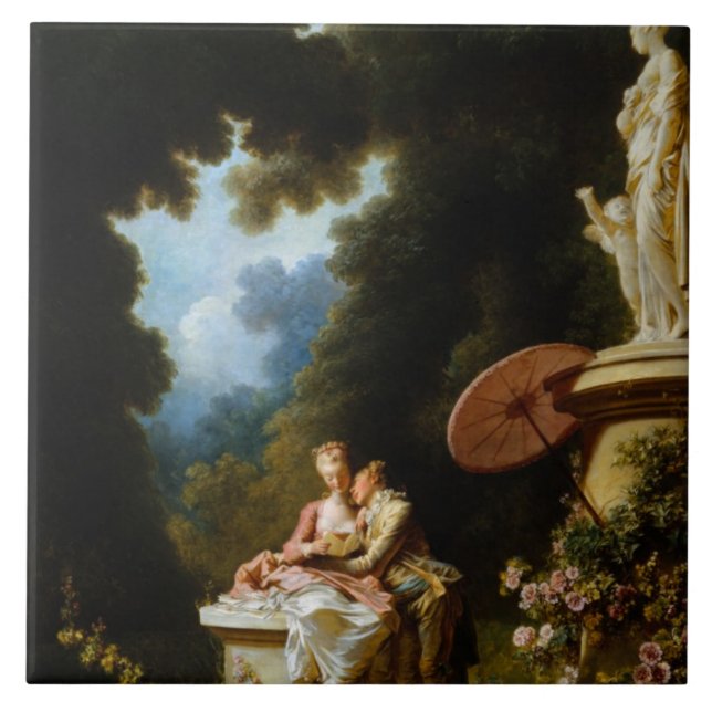 Kärlekbrev av Jean Honore Fragonard Kakelplatta (Framsidan)