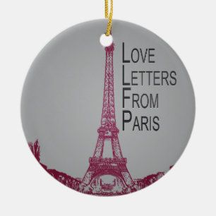 Kärlekbrev från Paris Julgransprydnad Keramik
