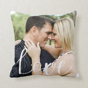 Kärlekcalligraphyen överdrar fotoet kudde