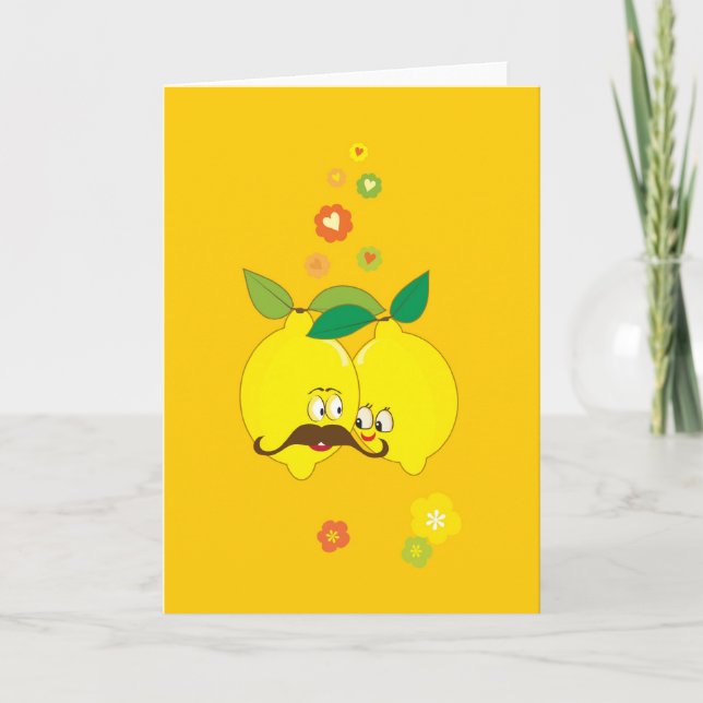 kärlekcitron, lyckliga valentin dag helgkort (Framsida)