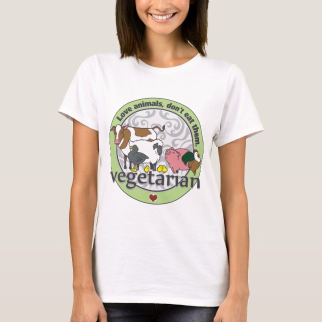 Kärlekdjur äter inte dem som är vegetariska t-shirt (Framsida)
