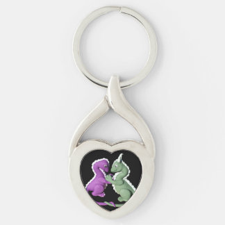 kärlekdrakekeychain twisted heart silverfärgad nyckelring
