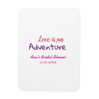 KÄRLEKEN ÄR EN ÄVENTYR ROSA LILA BRYLLUPSPLA MAGNET
