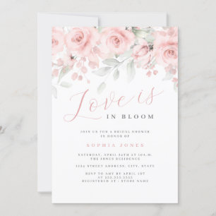 Kärleken är i Bloom Floral Blush Bridal Shower Inbjudningar