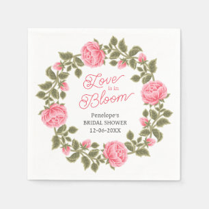 KÄRLEKEN ÄR I KNOPP FINA ROSA VILDROSA PAPPERSSERVETT
