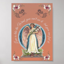 KÄRLEKEN ÄR SOM VINDEN BLOMSTERSKAPANDE ÄNGEL POSTER