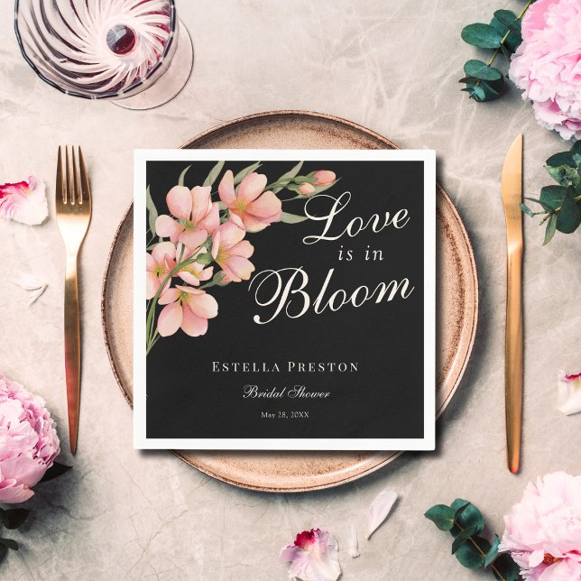 Kärleken blommar Rosa körsbärsblomning Bröllopsdus Pappersservett (Skapare uppladdad)