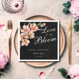 Kärleken blommar Rosa körsbärsblomning Bröllopsfes Pappersservett