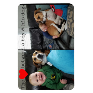 kärleken mellan en pojke & hans hund magnet