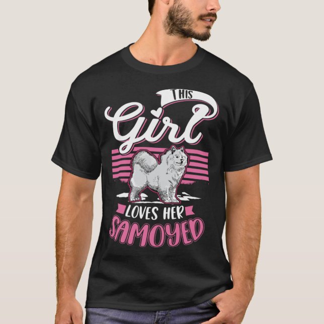 Kärleken Samoyed Girl Samoyed 1 T Shirt (Framsida)