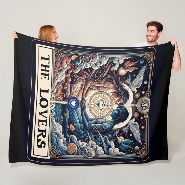 KÄRLEKEN Tarot Celestiala Man & Kvinna Själens Vän Fleecefilt (På plats)
