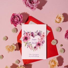 Kärlekens Blomster | Blommig | Anpassade Namn & Te Julkort