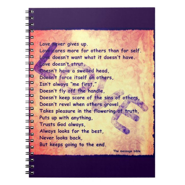 Kärlekens budskap anteckningsbok (Framsidan)