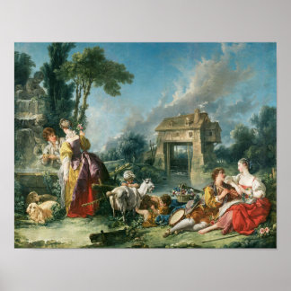 Kärlekens fontän av Francois Boucher Tryck