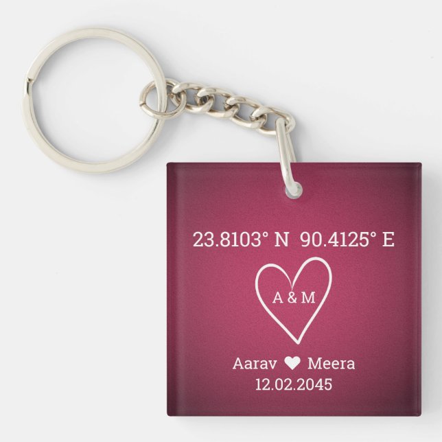 Kärlekens koordinater Lyxigt bröllopsgåva (Framsidan)