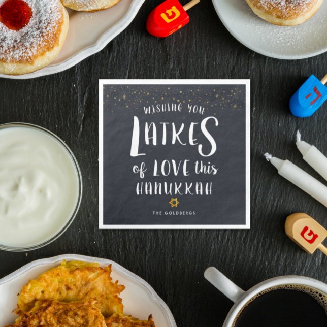 Kärlekens Latkes | Hannukka-fest Pappersservett (Skapare uppladdad)