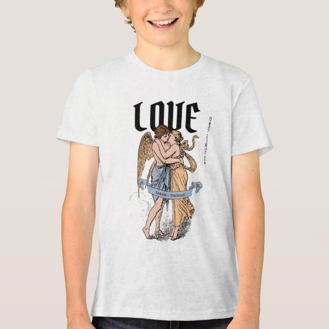 Kärlekens omfattning – Romantisk parillustration T Shirt (Framsida)