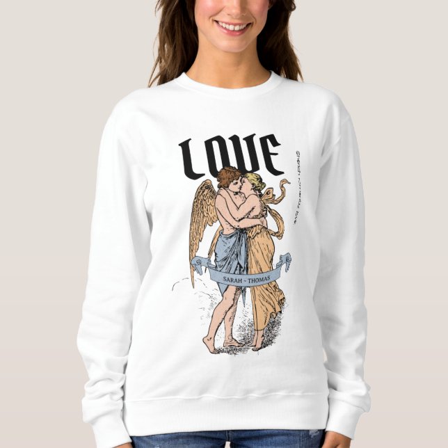 Kärlekens omfattning – Romantisk parillustration T Shirt (Framsida)