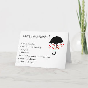 Kärlekens regndroppar årsdagskort kort