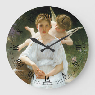 Kärlekens viskningar, första drömmen av Bouguereau Stor Klocka