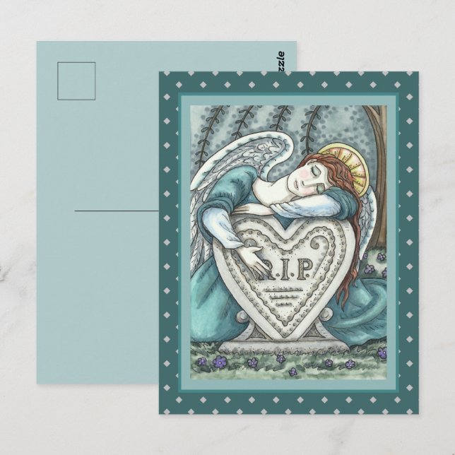 KÄRLEKFULLA SKYDDSELSENGEL, BEGRAVNINGSPLATS SORG  VYKORT (Fram/baksida)