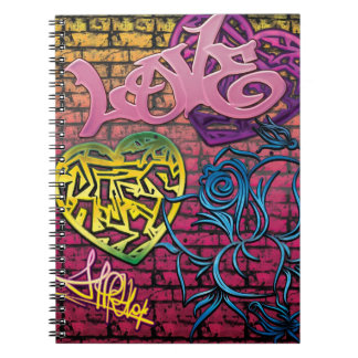 KärlekGraffitti anteckningsbok Med Spiral