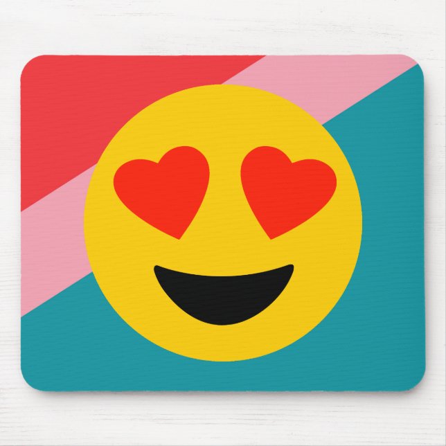Kärlekhjärta Emoji på randar Mousepad Musmatta (Framsidan)