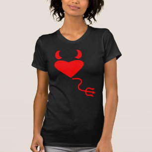 Kärlekhjärta med den djävulenHorns och svanen Tee Shirt