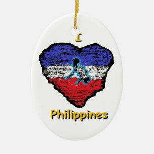 kärlekhjärta philippines julgransprydnad keramik
