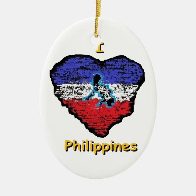 kärlekhjärta philippines julgransprydnad keramik (Framsidan)