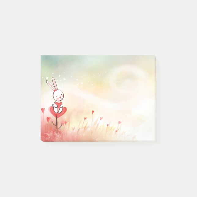 Kärlekhjärtakanin Post-it Block (Framsida)
