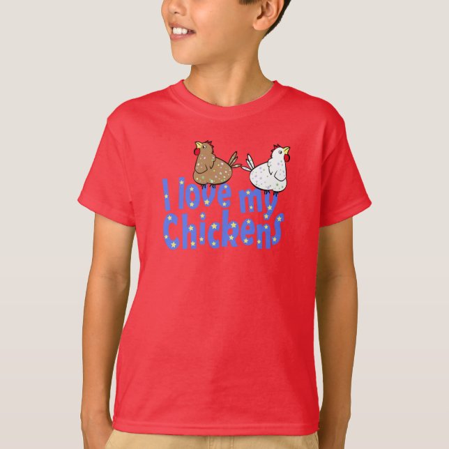 Kärlekhönor - mörk ChildrensT-skjorta Tee Shirt (Framsida)