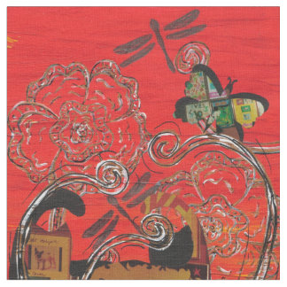 Kärlekkatt och fjäril tyg