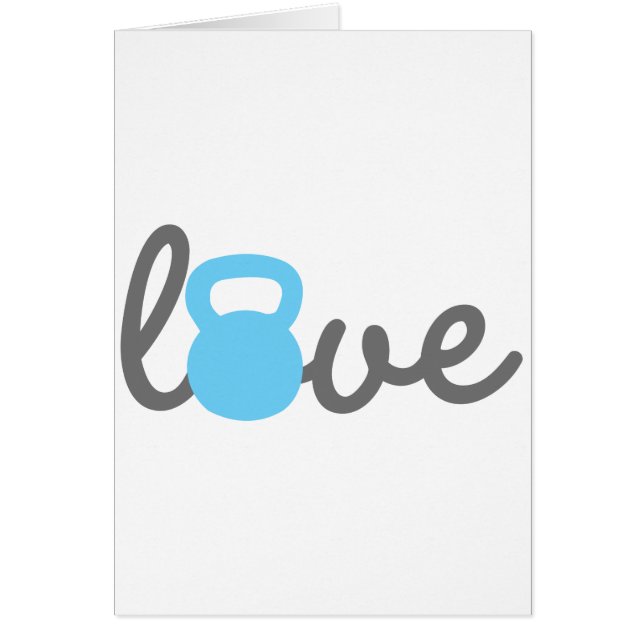 KärlekKettlebell blått Hälsningskort (Framsidan)