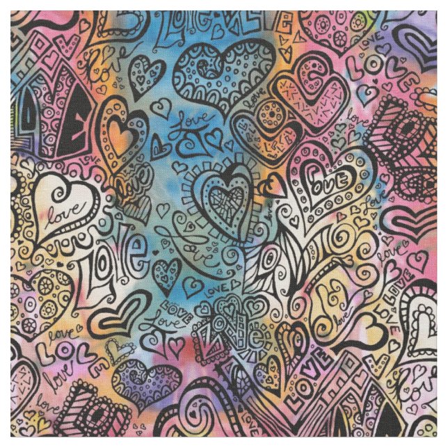 Kärlekklottertyg Tyg (Närbild)