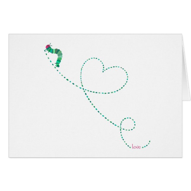 "Kärlekkryp" Caterpillar Hälsningskort (Framsidan Horizontal)