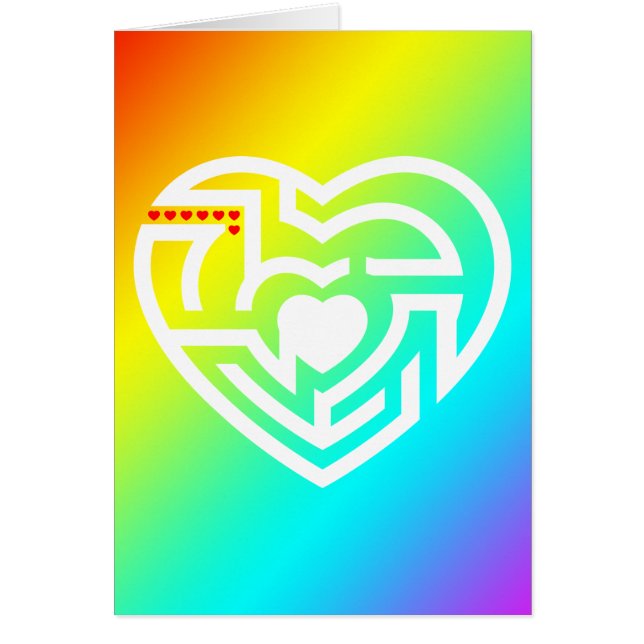 kärleklabyrint hälsningskort (Framsidan)