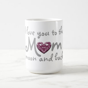 kärlekmamma till måne- och baksidamuggen kaffemugg