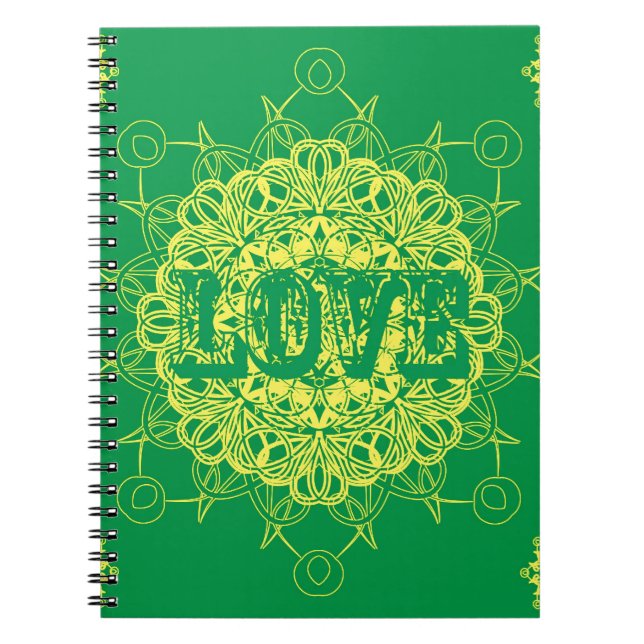 KärlekMandaladesign Anteckningsbok Med Spiral (Framsidan)