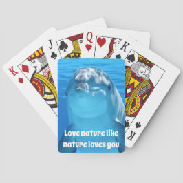 Kärleknaturdelfin som leker kort kortlek