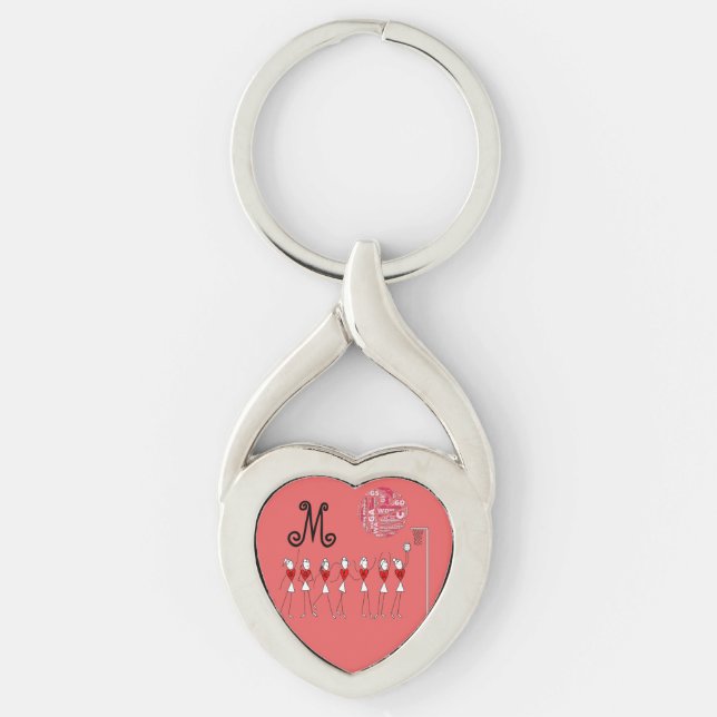 Kärleknetballen placerar design twisted heart silverfärgad nyckelring (Framsidan)