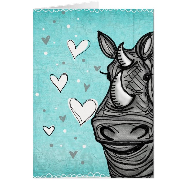 kärleknoshörning hälsningskort (Framsidan)