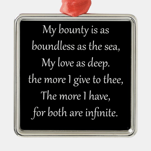 Kärlekpoesi från Romeo & Juliet Julgransprydnad Metall (Framsidan)